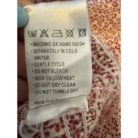 Machine Women’s S Cottagecore Milkmaid Floral Cropped Smocked Top Square Neck - Picture 6 of 9